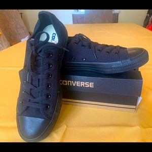 Brand new, never been worn, black canvas converse